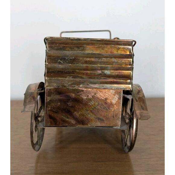 Vintage Copper Tin Metal Car Retro Music Box Sankyo Hong Kong "King Of The Road" - Picture 4 of 12